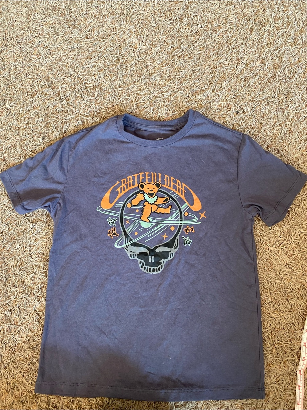 Grateful Dead Navy Short Sleeve Tee with Orange & Teal Graphic 8